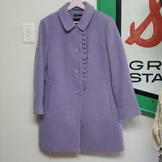 Pre-Owned Only Worn A Couple Times. Elegant Lavender Outerwear For Spring, Fitted Lavender Outerwear For Spring, Classic Purple Outerwear For Spring, Classic Purple Spring Outerwear, Vintage Purple Outerwear For Spring, Fitted Lavender Outerwear For Winter, Lavender Outerwear For Formal Spring Events, Formal Lavender Outerwear For Spring, Lavender Formal Outerwear For Spring