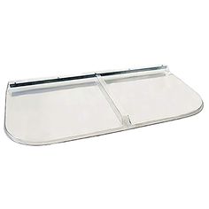 a white tray with two dividers on it