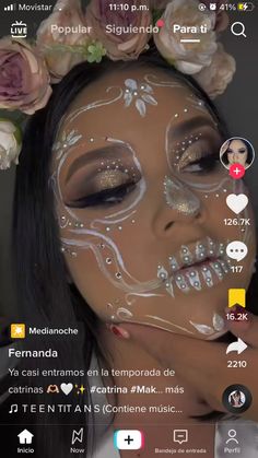 Improvised Halloween Costumes, Dia De Los Muertos Makeup For Women, Scary Halloween Makeup Looks, Calavera Makeup, Awesome Halloween Makeup, Catrina Makeup, Scary Halloween Makeup, Vampire Bride