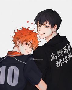 two young men with red hair and black shirts, one is hugging the other's shoulder