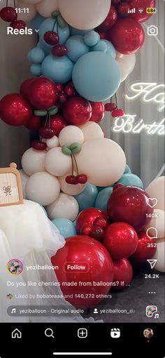 an image of balloons on the phone screen