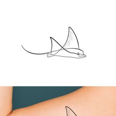 a woman's arm with a tattoo on it and an image of a manta ray