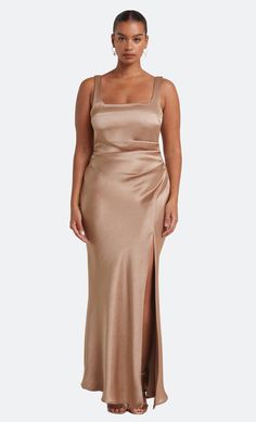 THE DREAMER SQUARE NECK DRESS - GOLDEN – BEC + BRIDGE US Elegant Square Neck Evening Dress For Prom, Chic Square Neck Maxi Dress For Prom, Chic Maxi Dress With Square Neck For Prom, Formal Evening Dress With Fitted Bodice And Square Neck, Fitted Square Neck Maxi Dress For Prom, Formal Evening Dress With Square Neck And Fitted Bodice, Formal Maxi Dress With Fitted Bodice And Square Neck, Fitted Square Neck Bias Cut Maxi Dress, Fitted Maxi Dress With Ruched Bodice And Square Neck