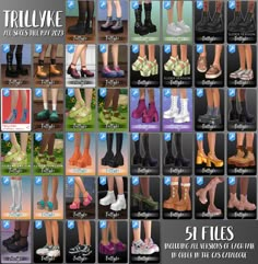 an image of different types of shoes for women and men to wear on their feet