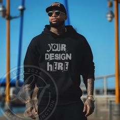 Customizable Long Sleeve Hoodie For Streetwear, Hip Hop Hoodie Sweatshirt With Branding, Customizable Hooded Sweatshirt For Streetwear, Urban Crew Neck Hoodie With Branding, Black Custom Print Hoodie For Streetwear, Store Social Media, Hoodie Mockup, Editing Tools, Image Editing