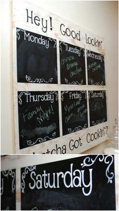 a blackboard with chalk writing on it