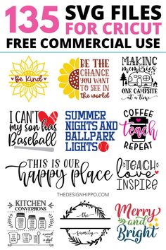 135 Free SVG Files for Cricut with Commercial Use Free Svg Files For Cricut Websites, Best Free Cricut Images, Crafts To Do With Cricut, Free Cricut Designs Downloads, Sayings For Cricut Projects, Cricut Origami Projects, Commercial Svg Files Free, Quotes For Cricut Projects, Cricut Iron On Ideas Free Printable