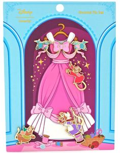 an image of a pink princess dress on the front of a card game box with its contents