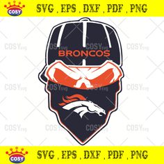 a football helmet with the words broncos on it and an eagle in the middle