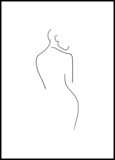 a black and white line drawing of a woman's body