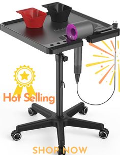 a black table with two red bowls on it and the words hot selling above it