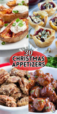 christmas appetizers with text overlay that reads 30 christmas appetizers