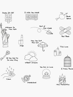 an image of different things that can be found in this drawing