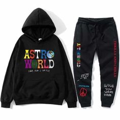 ASTROWORLD™ Thrills and Chills Tracksuit | The Urban Clothing Shop™ Astroworld Hoodie, Woman Pullover, Astro World, Travis Scott Astroworld, Street Clothes, Tracksuit Men, Streetwear Pants, Clothes Men, Hoodie Streetwear