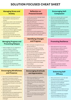 Discover the essence of solution-focused therapy with our comprehensive cheat sheets! 🌟 Explore a curated collection of targeted questions to guide you towards positive change and growth. 📋 Whether you're a therapist seeking effective tools or an individual eager for personal development, these cheat sheets offer invaluable resources for navigating challenges and achieving your goals. 🧠 Download now and embark on a journey of transformation and self-discovery! 📥✨ #SolutionFocusedTherapy #PersonalGrowth #TherapyTools Therapist Cheat Sheet, Solution Focused Therapy Techniques, Cbt Therapy Cheat Sheet, Sfbt Solution Focused Therapy, Goals For Therapy, Therapy Goals Examples, Solution Focused Therapy Questions, Therapist Questions, Self Development Worksheets