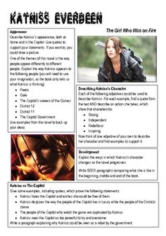 This is a worksheet with activities designed to allow students to create an in-depth character profile of Katniss Everdeen. There are a range of ac... The Hunger Games Katniss, Hunger Games Party, Character Worksheets, Novel Activities, Student Of The Week, Hunger Games Characters, Hunger Games Katniss, 8th Grade Ela