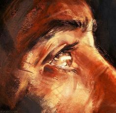 an artistic painting of a man's eyes