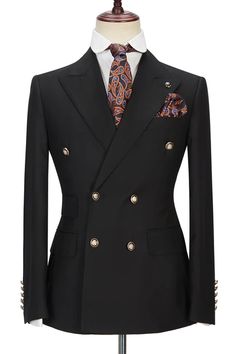 This Black Double Breasted Men's Formal Suit with Peak Lapel at ballbella.com available in all sizes, no matter what you need, you can find the perfect one here, shop today to get big discount. Black Wedding Suit For Groom, Wedding Suit For Groom, Black Wedding Suit, Suit For Groom, Black Men Suits, Prom Men, Blazer Wedding, Black Suit Wedding, Wedding Suits Groom