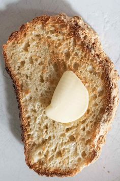 a piece of bread with butter on it