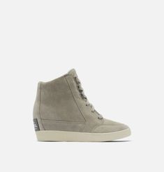 OUT N ABOUT™ Women's Wedge | SOREL Sporty Aesthetic, Wedge Bootie, Light Rain, Sorel Womens, Womens Wedges, Wedge Boots, Wedge Sneaker, Soft Suede, Wedge Boot