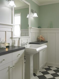 the bathroom is clean and ready to be used for decorating or remodeling