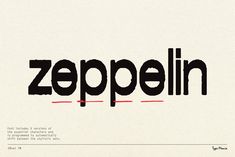 the word zeppelinn is written in black and red