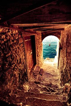 an old tunnel leading to the sea