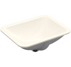 a white square sink with no faucet