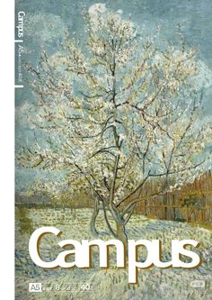 the front cover of campus magazine with an image of a tree in blossom on it