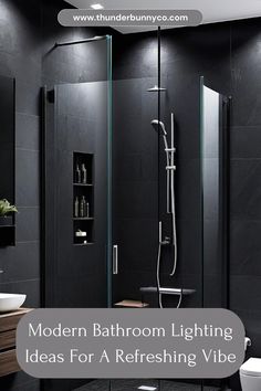 modern bathroom lighting ideas for a refreshing vibrac shower stall and toilet