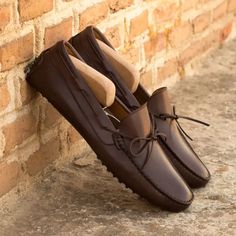 Custom Driver in Dark Brown Painted Calf Leather Mens Driving Loafers, Gents Shoes, Custom Design Shoes, Bespoke Shoes, Driving Moccasins, Driving Loafers, Free Shoes, Shoe Tree, Driving Shoes