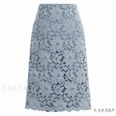 Lasaky - Lace Knee-Length Pencil Skirt Warm Skirts, Floral Lace Skirt, Pink Midi Skirt, Bodycon Midi Skirt, Lace Midi Skirt, Office Skirt, Bandage Skirt, Knee Length Skirt Pencil, Summer Lace