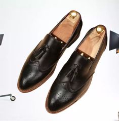 Introducing our Handmade Men Wingtip Brogue Tassel Shoes in classic black color, the epitome of sophistication and style. Crafted with utmost precision and attention to detail, these dress shoes are a true testament to the art of shoemaking.
Made from genuine leather, both the upper and lining of these shoes exude luxury and comfort. The soft calf leather lining ensures a plush feel against your feet, while the upper genuine leather adds a touch of elegance. The sole and heel are also made from genuine leather, ensuring durability and longevity.
These Wingtip Brogue Tassel Shoes are a perfect blend of traditional and contemporary design. The wingtip detailing adds a timeless charm, while the tassel embellishment adds a touch of playfulness. The slip-on style makes them easy to wear and tak Tassel Shoes, Color Dress, Shoes Men, Shoes Black, Loafer Shoes, Leather Heels, Classic Black, Calf Leather, Black Shoes