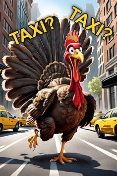 Thanksgiving cartoon turkey art: He is running through city streets trying to catch a cab. Funny Thanksgiving Memes, Cartoon Thanksgiving, Thanksgiving Meme, Turkey Cartoon, Cartoon Turkey, Meme Art, Have A Happy Holiday, Turkey Thanksgiving