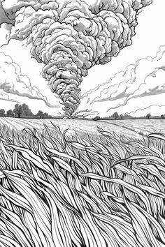 Unleash your creativity with this stunning 'Tornado in the Field' coloring page! Perfect for kids and adults alike, this printable page captures the dramatic beauty of nature's power. Use your favorite colors to bring this scene to life and share your masterpiece with friends. Ideal for a relaxing and educational coloring activity. #ColoringPage #TornadoArt #NatureColoring #PrintableArt #ColoringForKids #StressRelief Tornado Coloring Page, Abstract Coloring Pages, Alien Aesthetic, Coloring Activity, Line Illustration, Color Activities, Coloring Book Pages, Line Art Drawings, Colored Pencil