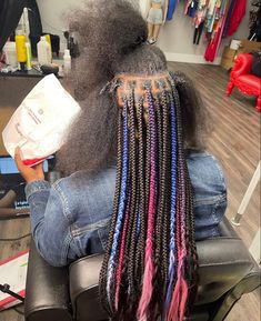 Twisted Braids For Black Women, Birthday Braids, Bday Pics, Wild Hair Color, V Hair, Birthday Hairstyles, Hairstyle Inspo