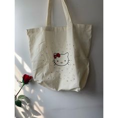 Handmade Brand New Cotton Tote Bag W/ Hello Kitty Design Brand New Handmade Condition, Every Piece Is Unique And One Of A Kind 100% Cotton, Do Not Iron Over Design Machine Wash Cold, Do Not Bleach, Tumble Dry On Low, Do Not Dry Clean Comment For Any Questions! White Canvas Bag With Cat Design For Everyday Use, White Bags With Cat Design For Everyday, Trendy Handmade White Canvas Bag, White Canvas Bag With Cat Design For Daily Use, White Hello Kitty Print Shopping Bag, White Hello Kitty Shopping Bag, Everyday White Hello Kitty Bag, Everyday White Canvas Bag With Cat Design, Hello Kitty Handmade