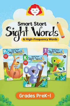 three children's books with the title smart start sight words and high - frequency words