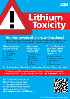 a blue and red poster with the words,'are you aware of the warning signs?