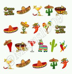 an image of some mexican themed stickers