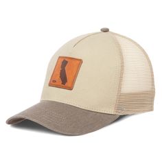 Heritage Line - Mens Beige Trucker Hat-Trucker-San Diego Hat Company Urban Six-panel Trucker Hat For Outdoor, Trucker Snapback Baseball Cap For Travel, Trucker Baseball Cap With Curved Brim For Travel, Adventure Trucker Baseball Cap 5-panel, Brown Canvas Baseball Cap, Trucker Baseball Cap With Curved Brim And Leather Patch, Trucker Style Hat With Curved Brim For Travel, Curved Brim Trucker Hat For Travel, Trucker Hat With Leather Patch And Curved Brim