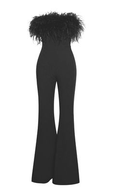 FEATHER JUMPSUIT IN BLACK Elegant Black Jumpsuits And Rompers For Gala, Solid Color Strapless Wide Leg Jumpsuit For Party, Full Length Party Jumpsuit, Full-length Jumpsuit For Party, Party Full-length Solid Jumpsuit/romper, Full Length Solid Jumpsuit For Party, Chic Strapless Wide-leg Jumpsuit For Party, Chic Strapless Wide Leg Jumpsuit For Party, Black Wide Leg Jumpsuit For Party