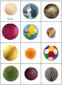 several different types of balls are shown in this image