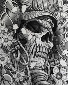 Samurai Mask Tattoo, Warrior Tattoos, Skulls Drawing, Japan Tattoo, Japanese Tattoo Designs