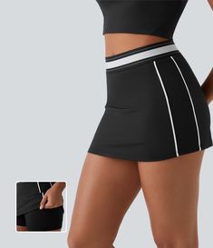 Women’s Softlyzero™ Airy High Waisted 2-in-1 Bodycon Color Block Micro Mini Cool Touch Tennis Skirt-UPF50+ - Halara Tennis Skirts Summer, Athleisure Fitted Mini Tennis Skirt, Athleisure Mini Skirt With 4-way Stretch, Non-stretch Mini Tennis Skirt, Moisture-wicking Mini Tennis Skirt For Summer, Athleisure Mini Tennis Skirt With 4-way Stretch, Micro Mini, Bleach Wash, Casual Skirt