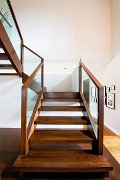 there is a wooden stair case in the house