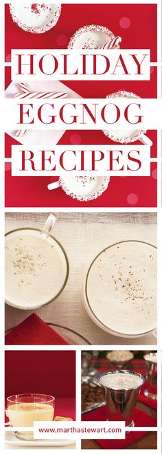 holiday eggnog recipe collage with text overlay - free printables