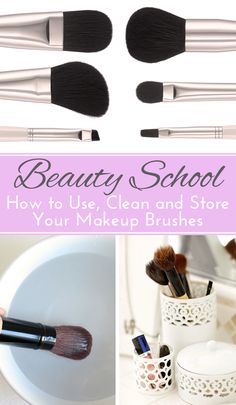 How to Use, Store and Clean Makeup Brushes Clean Makeup Brushes, Makeup Brushes Guide, Makeup Eyeshadow Palette, How To Clean Makeup Brushes, Beauty School, Clean Makeup, Contour Makeup