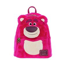 Loungefly Disney Pixar Toy Story Lotso Cosplay Sherpa Mini Backpack Brand New - With Tags Adjustable Straps Zip Around Closure Dimensions 10.5h X 9w X 4.5d Disney Loungefly, Mini Mochila, Mini Backpacks, Disney Cosplay, Plush Backpack, Disney Bag, Loungefly Disney, Pixar Toys