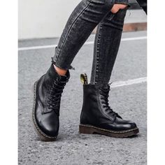 Lovely Dr. Martens Black Cowhide Leather Punk Steampunk Celebrity Classic Boots 8-Eye Size: Us Ladies 8 Very Good Preloved Condition No Flaws, Only Minimal Wear! See Pics For More Details. Bundle Discounts Available Please Note If The Item Is Not Marked “Sold” This Item Is Available For Immediate Purchase! As Always- I Appreciate Your Interest In My Closet, But I Am Not Able To Model All Items, And I Do Not Trade. Smoke Free Home!Happy Poshing! Black Gothic Lace-up Boots In Faux Leather, Gothic Faux Leather Lace-up Combat Boots, Black High Ankle Lace-up Boots Alternative Style, Punk Black Platform Boots For Fall, Grunge Lace-up Boots With Round Toe For Fall, Gothic Leather Lace-up Boots For Winter, Casual Black Platform Boots For Alternative Fashion, Black Faux Leather Moto Boots In Alternative Style, Alternative Black Platform Boots For Winter